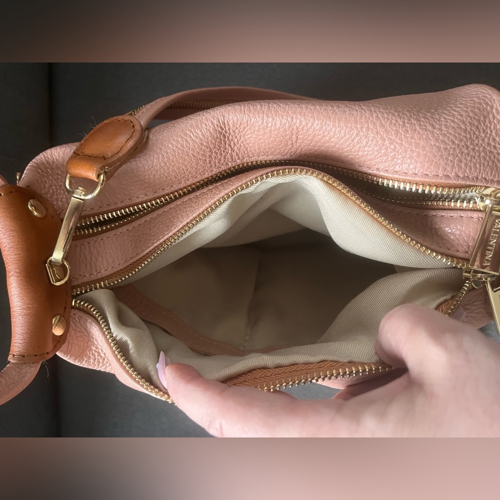 Valentina Brown Leather Mini Satchel with Gold Hardware - Picture 12 of 13